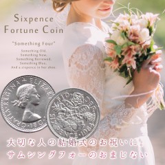 【ギフト用】「幸せを運ぶコイン」６ペンス（シックスペンス）コイン　ギフト用スペシャルパッケージ付き 【メール便対応】 occ-6p-2|６ペンス（シックスペンス）