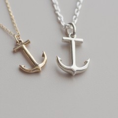 ペア ネックレス アンカーネックレス K10&SILVER イニシャル彫刻 ペアジュエリー 【ポイントアップキャンペーン対象外商品】 opp00039 