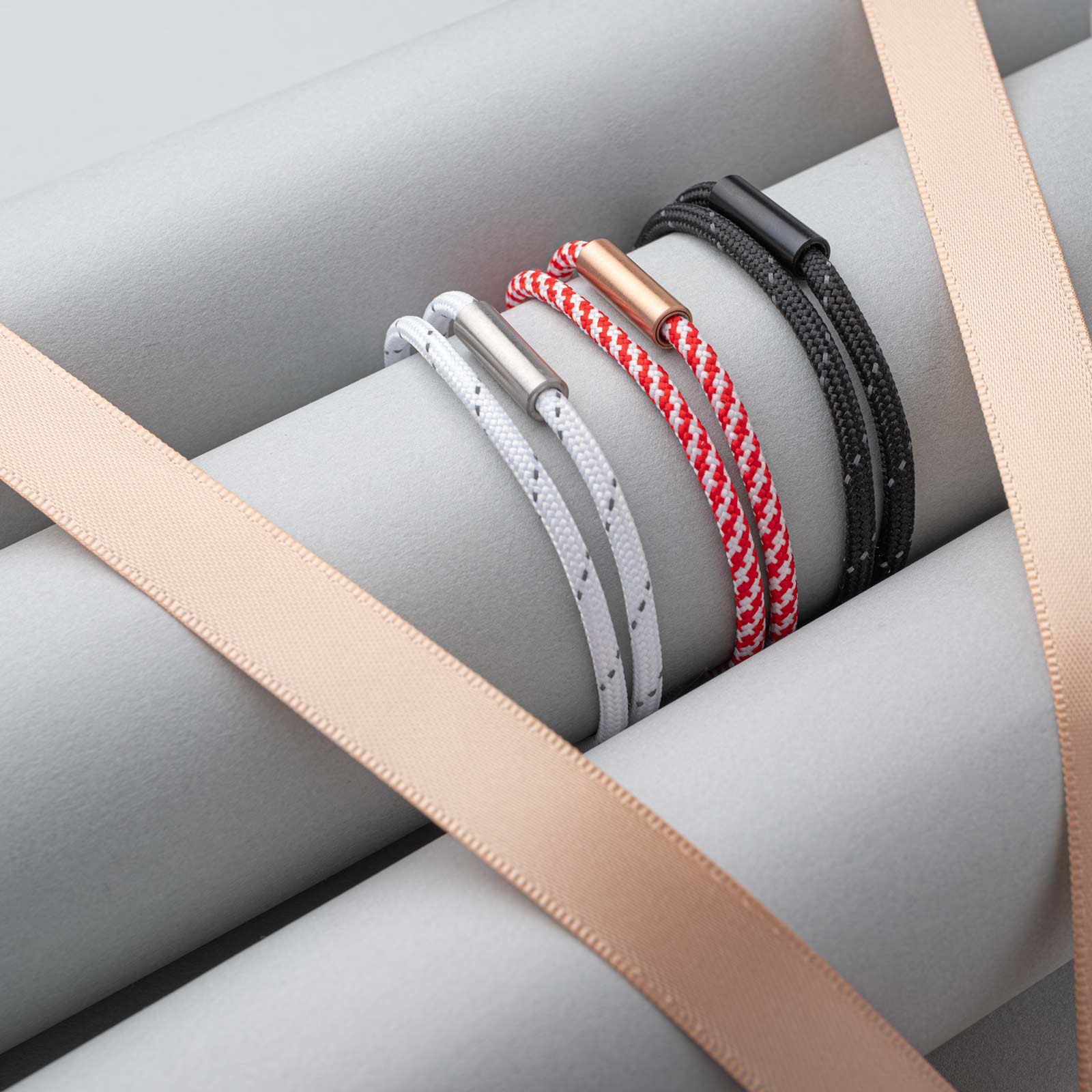 パラコードのペアブレスレット ガイロープ ステンレス klb075 アレルギー対応