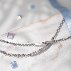 シンプルなセンターラインのペアブレスレット ステンレス つけっぱなしok klb076 つけっぱなしok アレルギー対応|ペアブレスレット