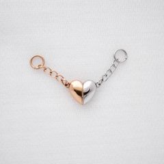 【ペアチャーム】マグネットで引き合うハートのペアチャーム ステンレス アレルギー対応 otc005|単品チャーム