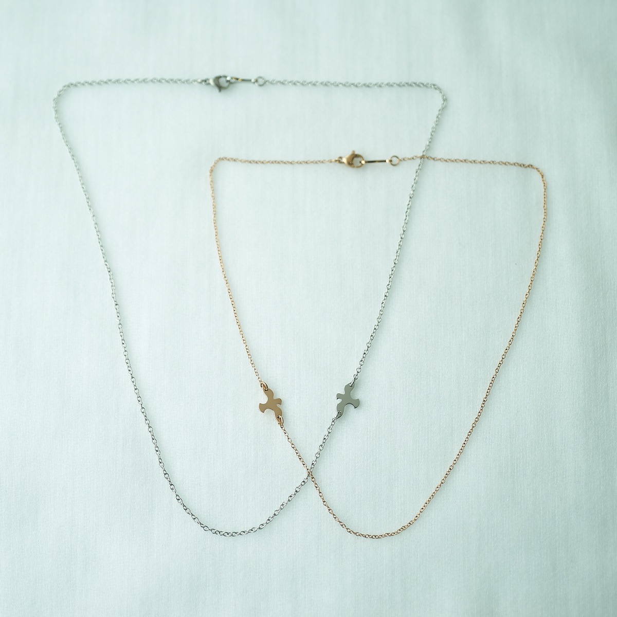 幸運の小さなハト カップルバードのネックレス/ブレスレット/アンクレット イニシャル彫刻 ステンレス opp00070  つけっぱなしok アレルギー対応