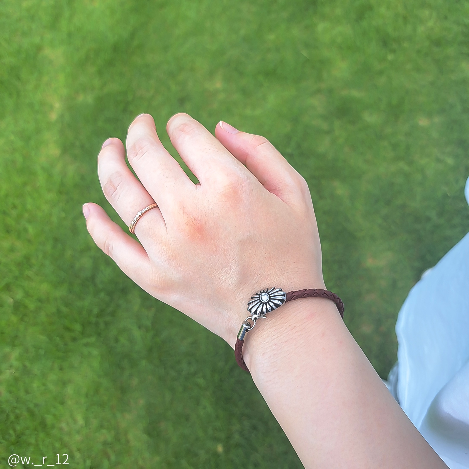 天然石と４つ編みレザーのペアブレスレット イニシャル彫刻　国産レザー　サージカルステンレス　klb078 アレルギー対応