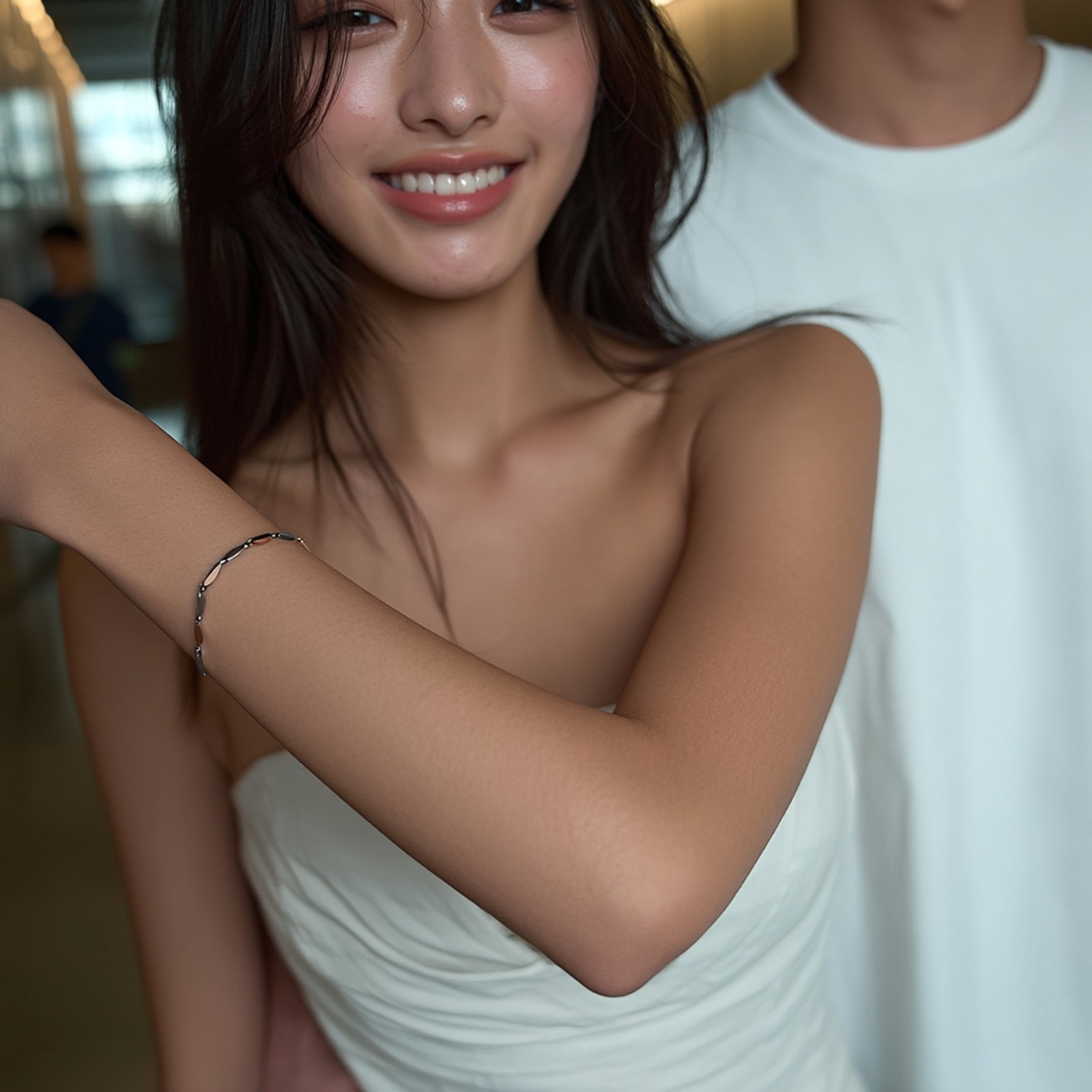 4面カットのコネクテッド・バー・チェーン ペアブレスレット/ペアアンクレット サージカルステンレス アレルギー対応 つけっぱなしok klb080