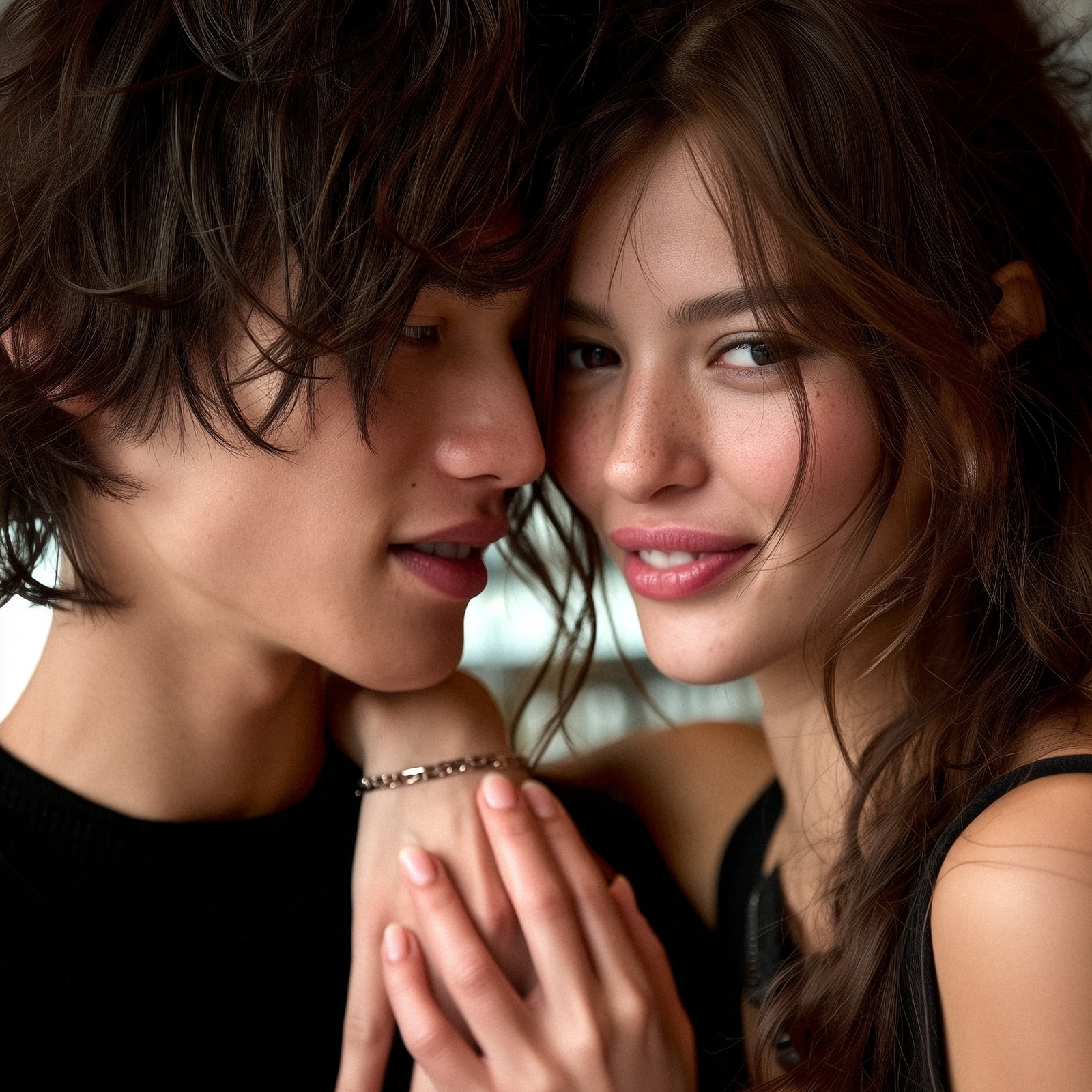 フィガロ・チェーンのペアブレスレット/ペアアンクレット サージカルステンレス アレルギー対応 つけっぱなしok klb081