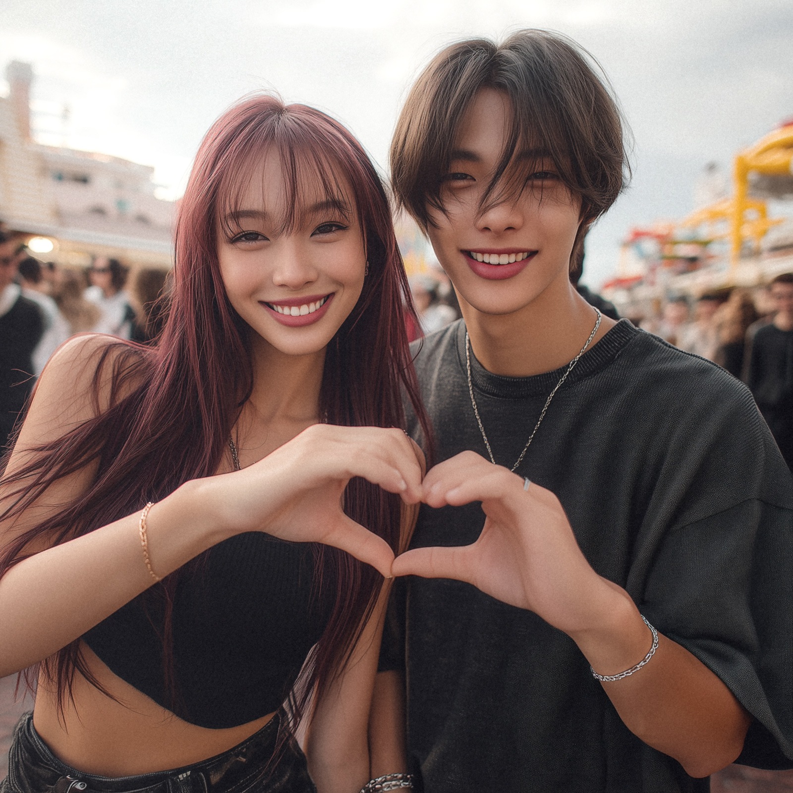 フィガロ・チェーンのペアブレスレット/ペアアンクレット サージカルステンレス アレルギー対応 つけっぱなしok klb081