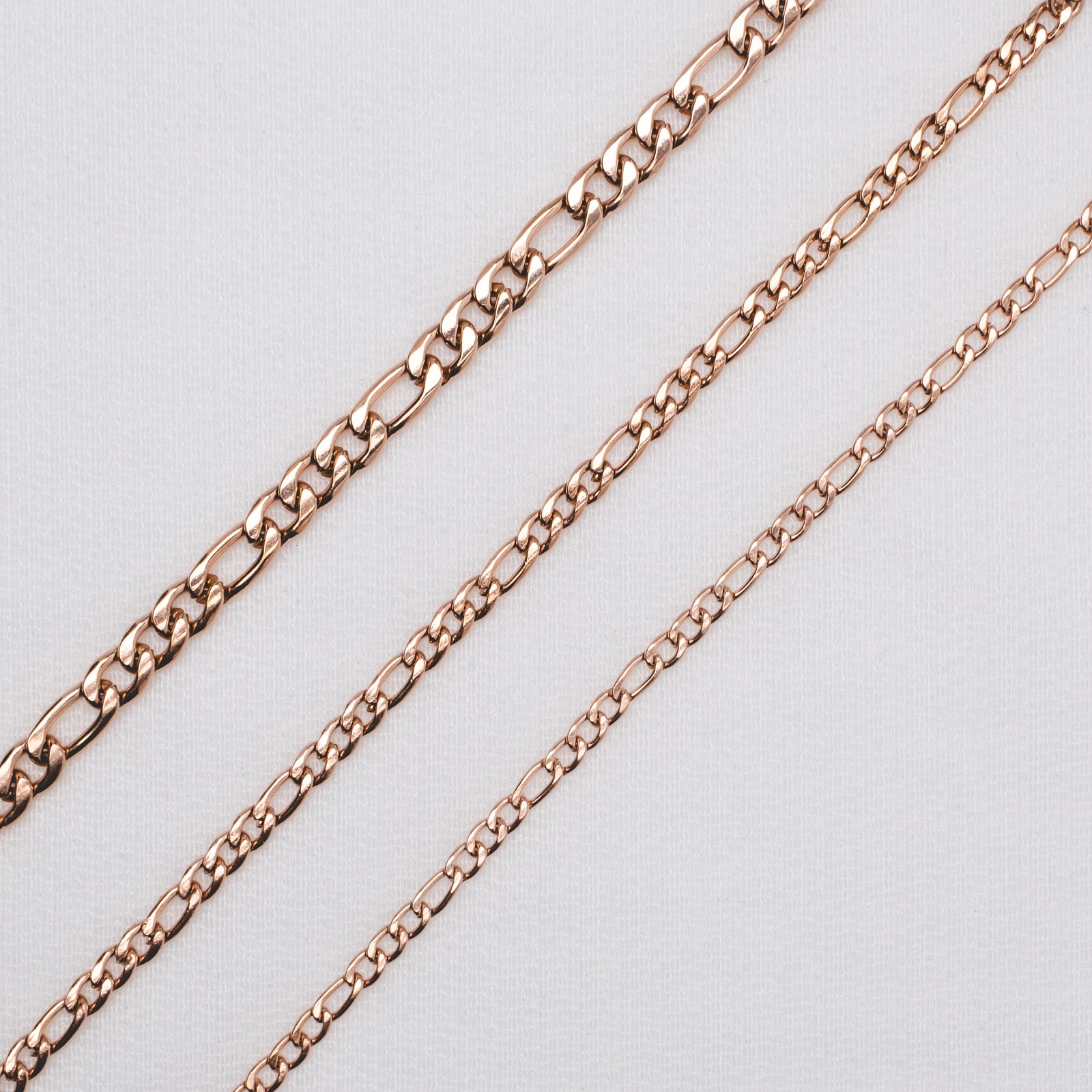 フィガロ・チェーンのペアブレスレット/ペアアンクレット サージカルステンレス アレルギー対応 つけっぱなしok klb081