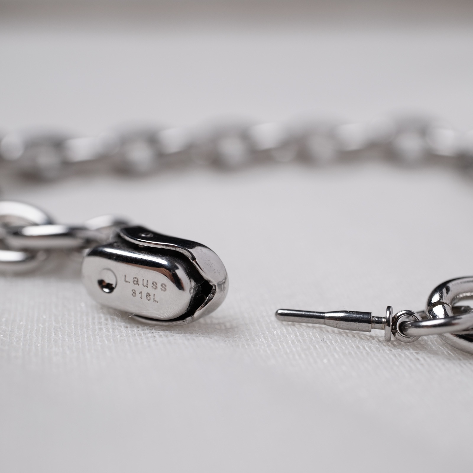 太めアズキチェーンのシンプルなペアブレスレット/ペアアンクレット サージカルステンレス アレルギー対応 つけっぱなしok klb082