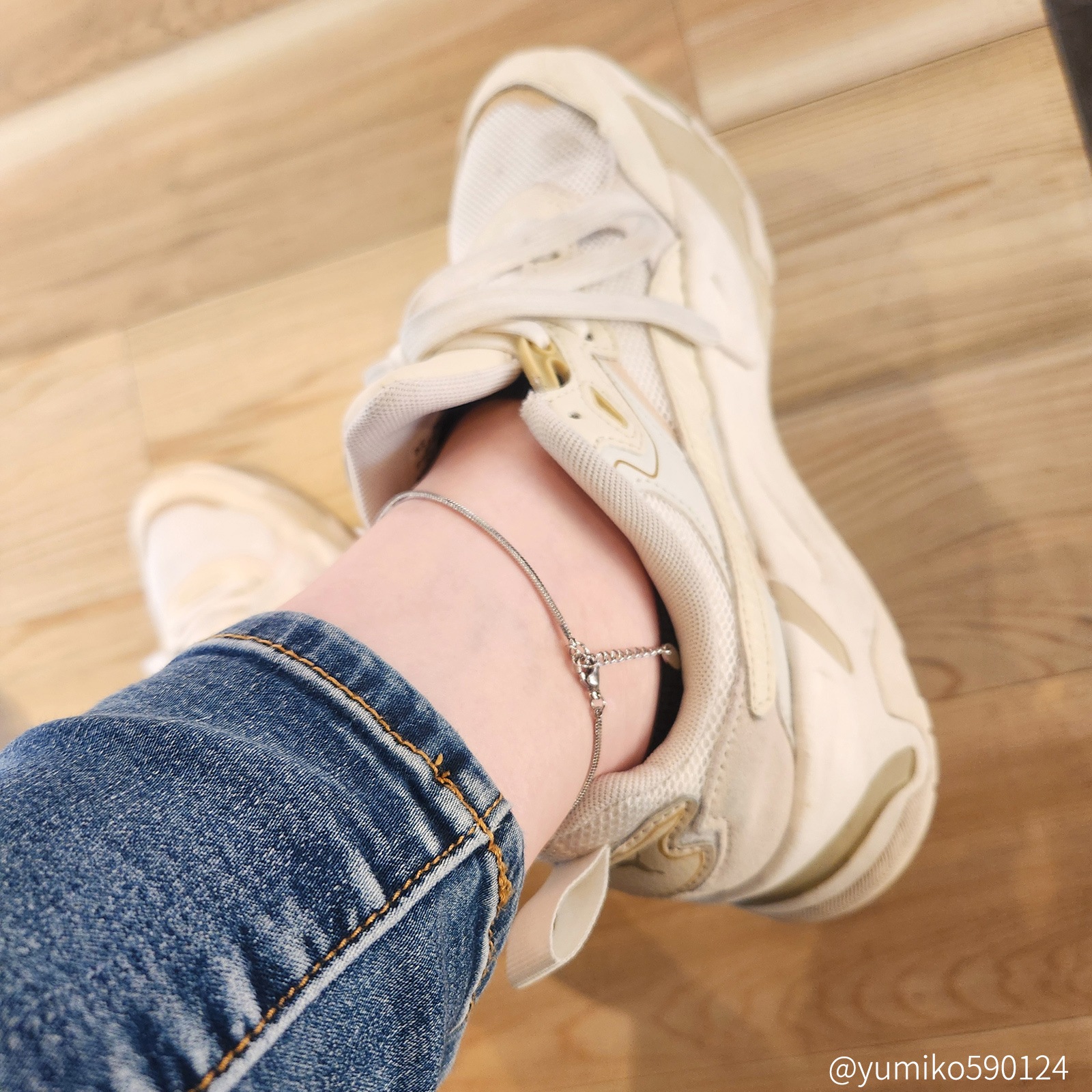 スクエア・スネークチェーンのペアブレスレット/ペアアンクレット サージカルステンレス イニシャル・記念日彫刻 klb083