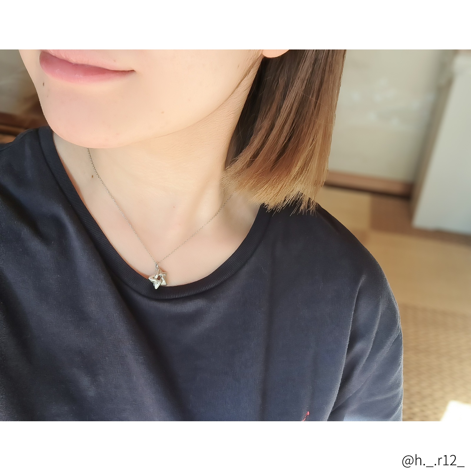 コロンとしたペンタグラム（五芒星）のペアネックレス サージカルステンレス opp00103 つけっぱなしok アレルギー対応