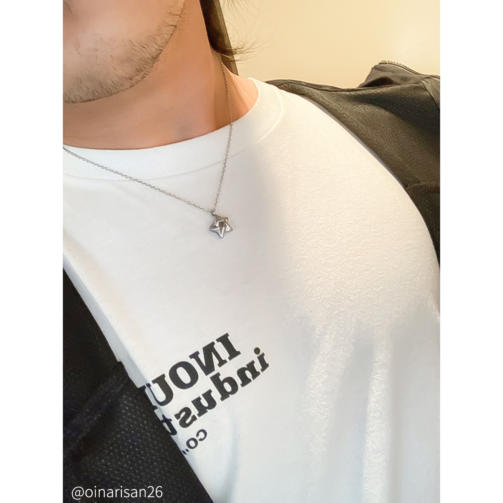 コロンとしたペンタグラム（五芒星）のペアネックレス サージカルステンレス opp00103 つけっぱなしok アレルギー対応