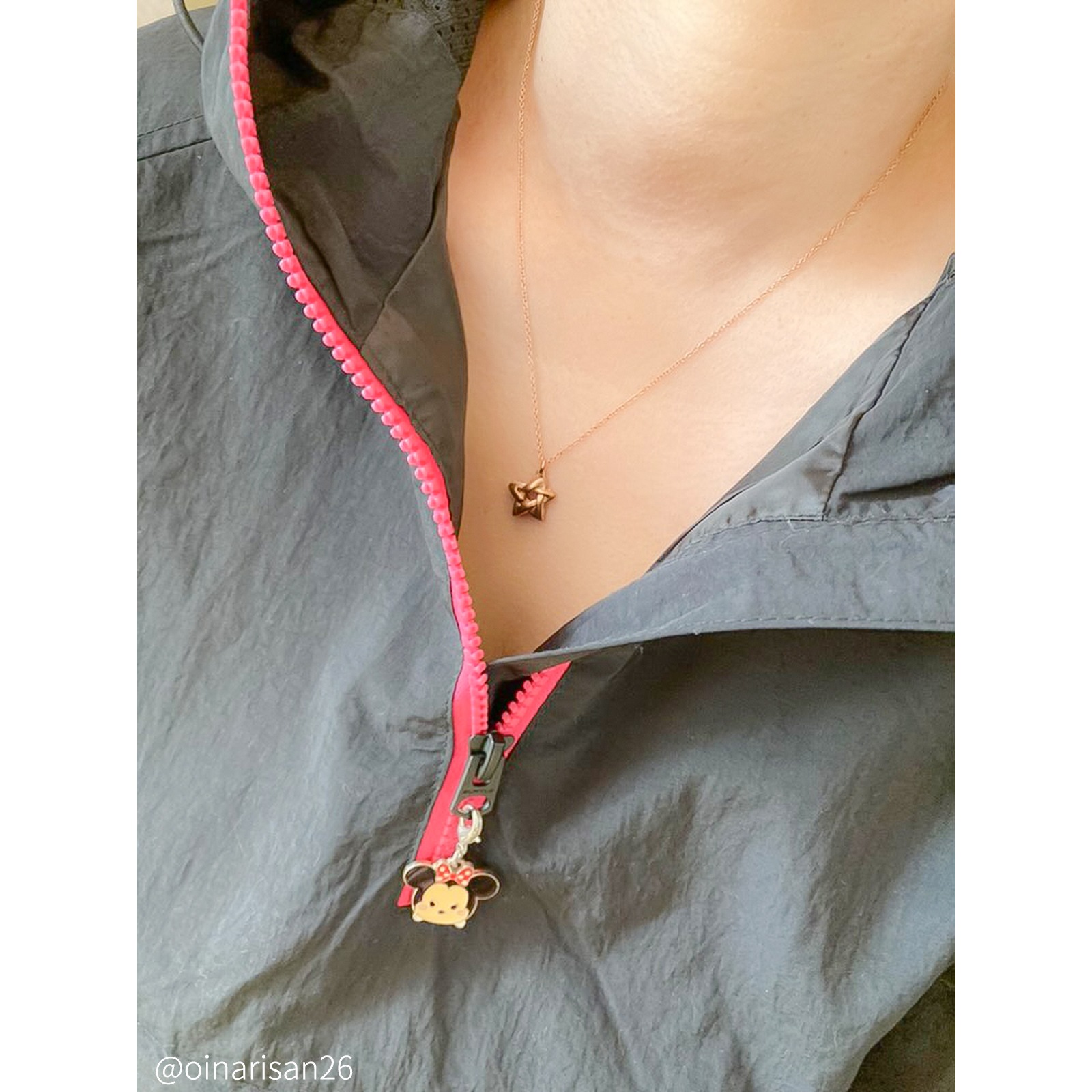 コロンとしたペンタグラム（五芒星）のペアネックレス サージカルステンレス opp00103 つけっぱなしok アレルギー対応