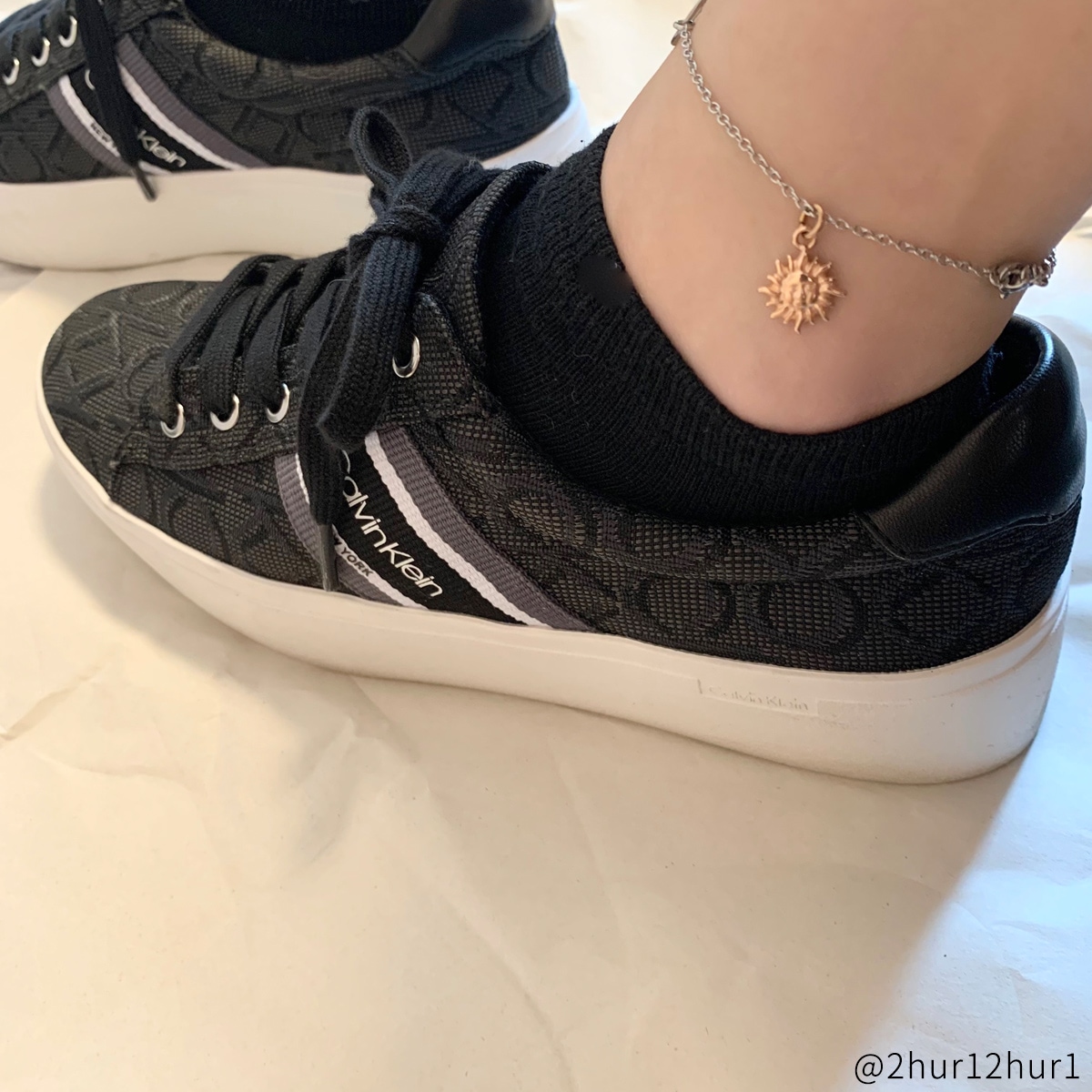 マヤの太陽神 ペアアンクレット サイズフリー ステンレス イニシャル彫刻 つけっぱなしok アレルギー対応 klb084