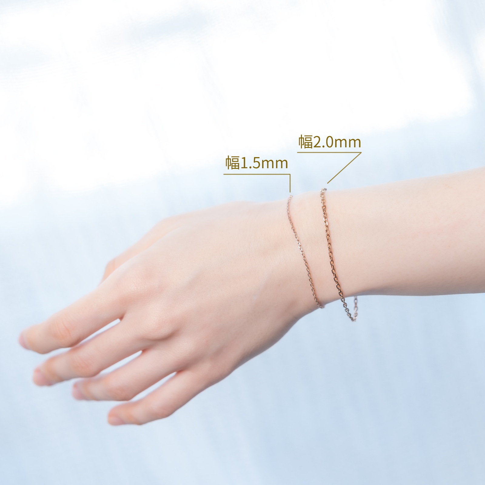 4面カット・あずきチェーンのペアネックレス/ペアブレスレット/ペアアンクレット サージカルステンレス イニシャル・記念日彫刻 キラキラ つけっぱなしok klb085