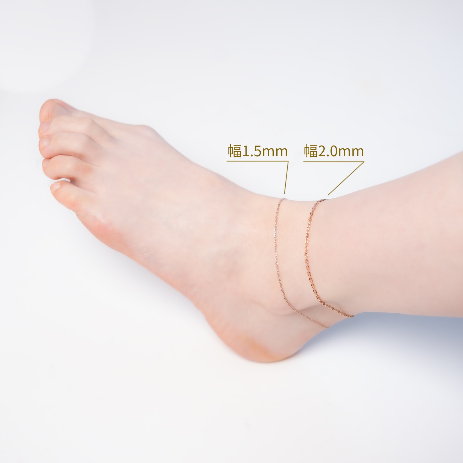 4面カット・あずきチェーンのペアネックレス/ペアブレスレット/ペアアンクレット サージカルステンレス イニシャル・記念日彫刻 キラキラ つけっぱなしok klb085