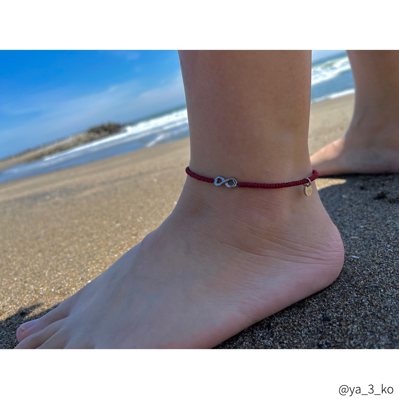 インフィニティとワックスコードのペアアンクレット つけっぱなしOK klb088 アレルギー対応