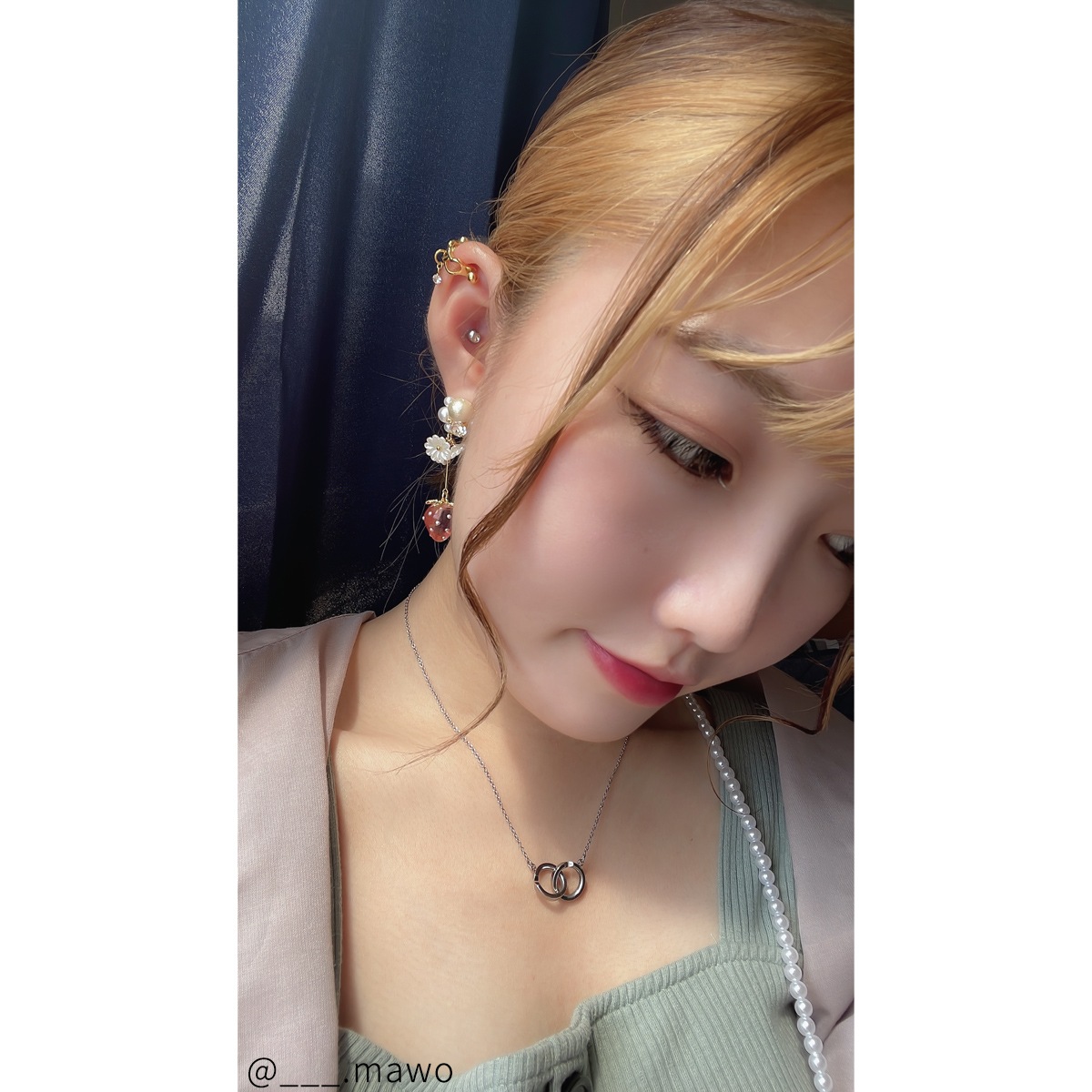 インフィニティ・リングのペアネックレス イニシャル・記念日彫刻 opp00089 つけっぱなしok アレルギー対応