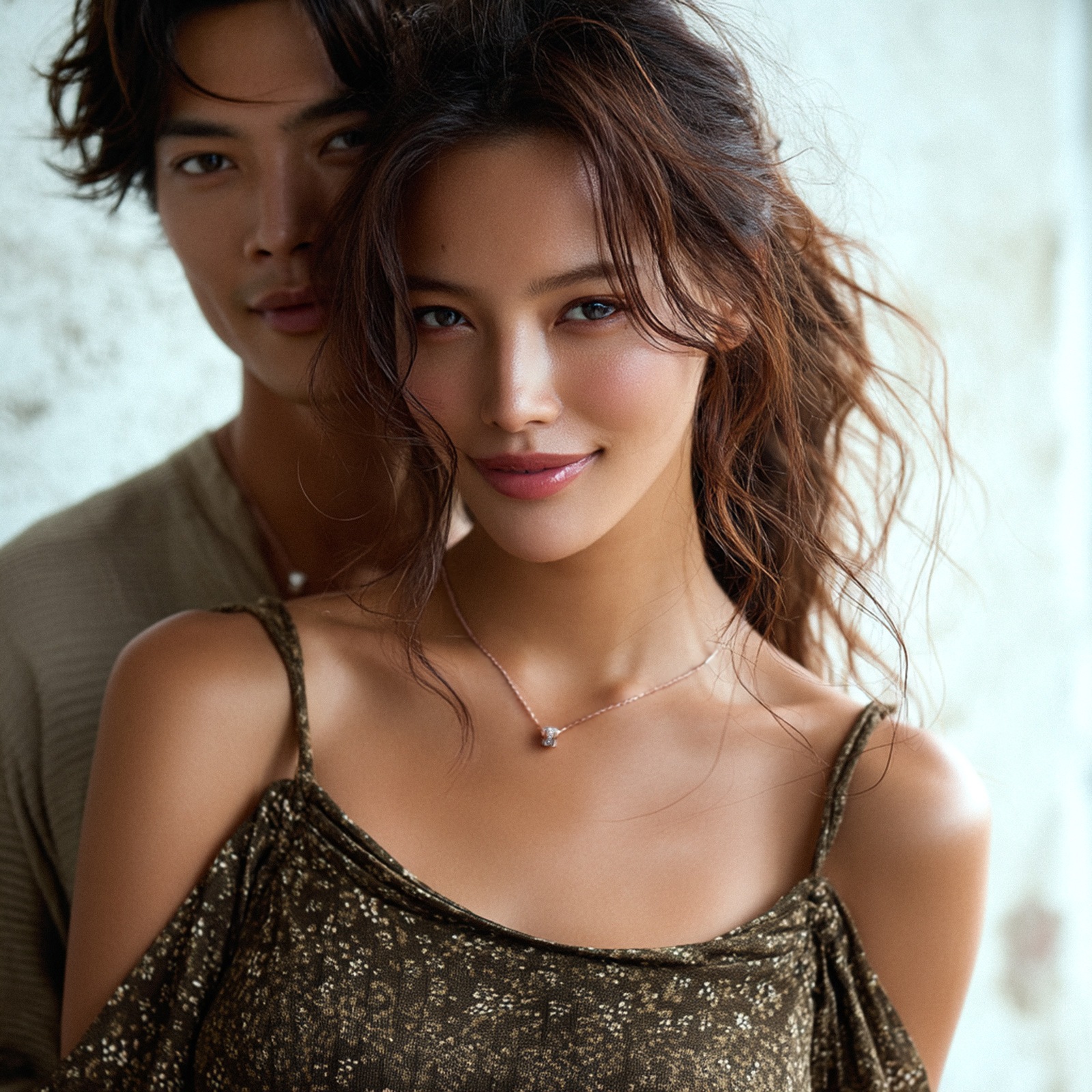 小さめサイズにこだわった サークル・ライト ペアネックレス opp00051 つけっぱなしok アレルギー対応