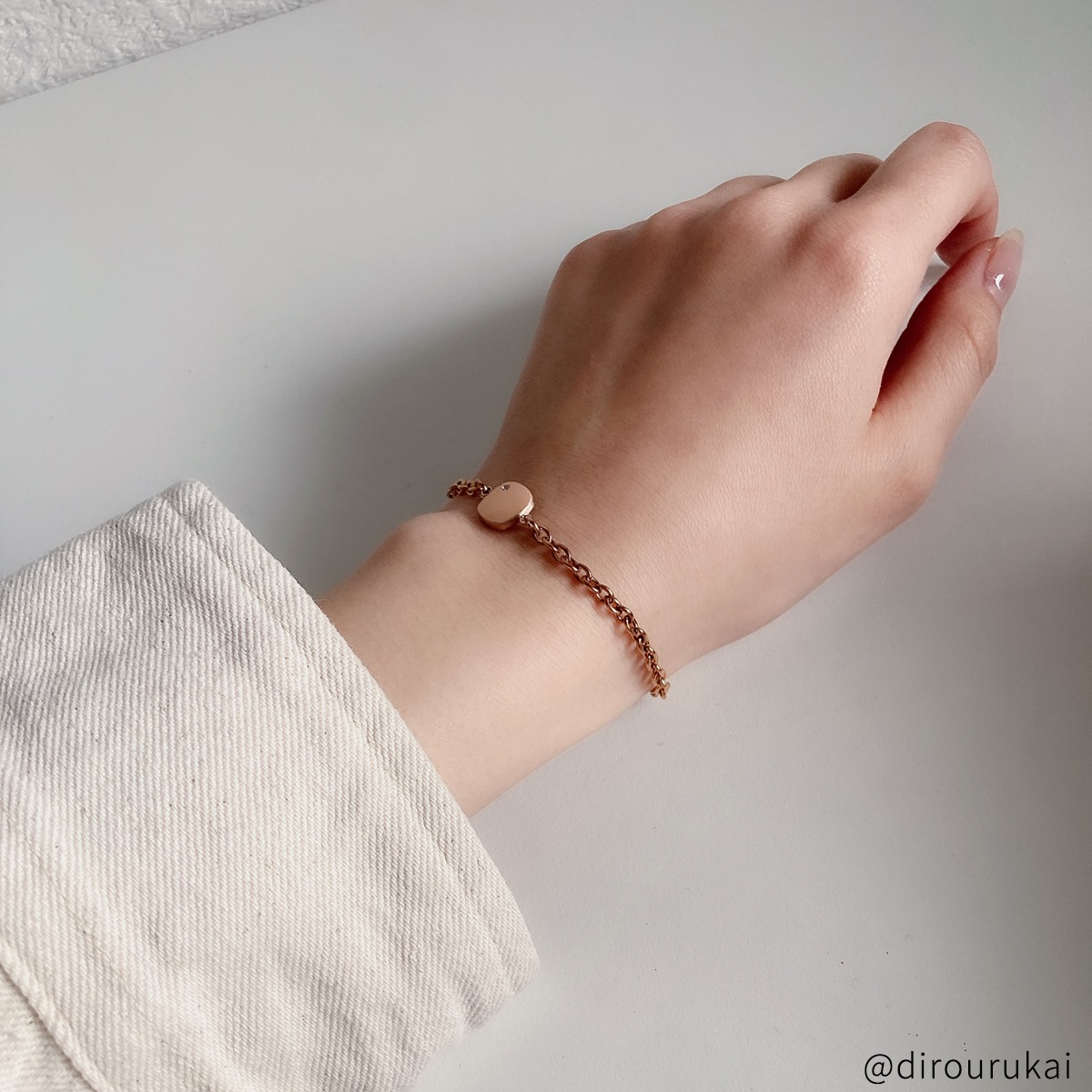 スクエア・プレートのペアブレスレット イニシャル・記念日彫刻 ステンレス  klb059 つけっぱなしok アレルギー対応