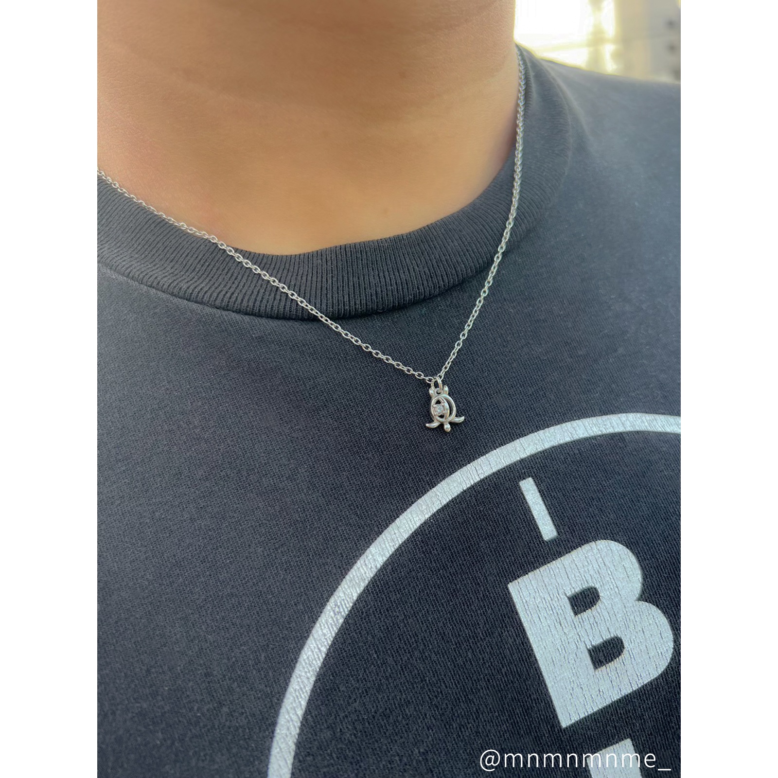 ハワイのかわいい亀 小さめホヌのペアネックレス アレルギーフリー opp00093 つけっぱなしok アレルギー対応