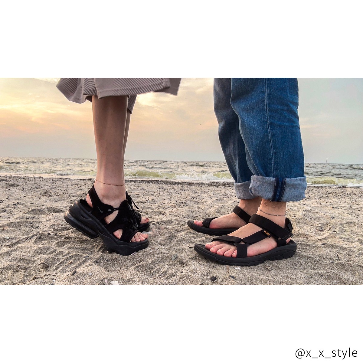 タイニービーズのデザインチェーン　ペアアンクレット　サージカルステンレス（316L） つけっぱなしok klb061 アレルギー対応