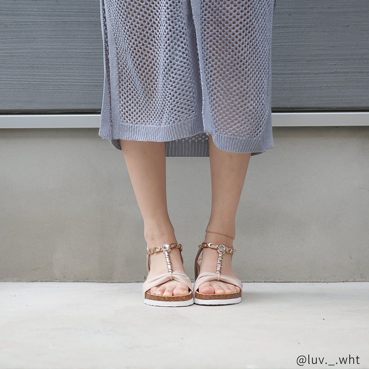 タイニービーズのデザインチェーン　ペアアンクレット　サージカルステンレス（316L） つけっぱなしok klb061 アレルギー対応