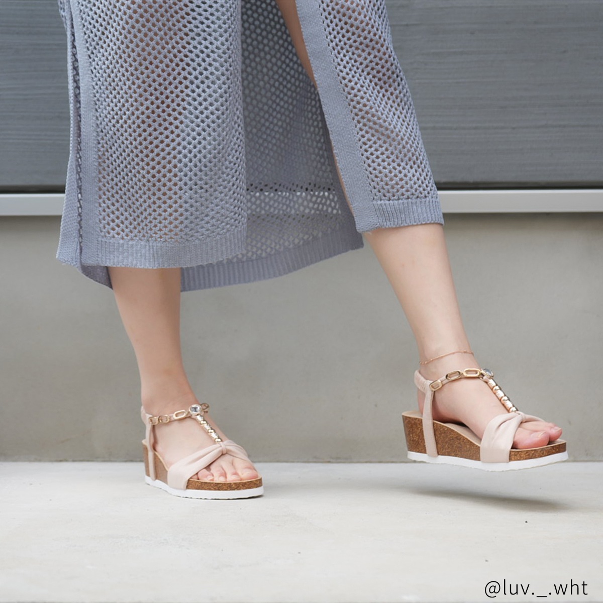 タイニービーズのデザインチェーン　ペアアンクレット　サージカルステンレス（316L） つけっぱなしok klb061 アレルギー対応