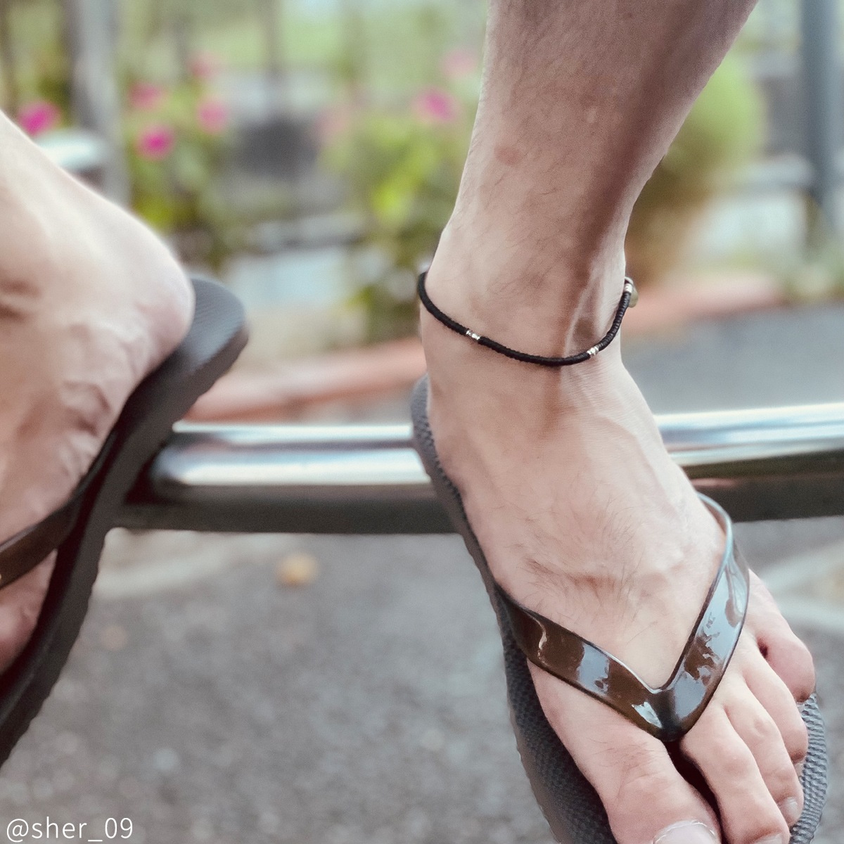 ワックスコードのペアアンクレット つけっぱなしok klb063 アレルギー対応