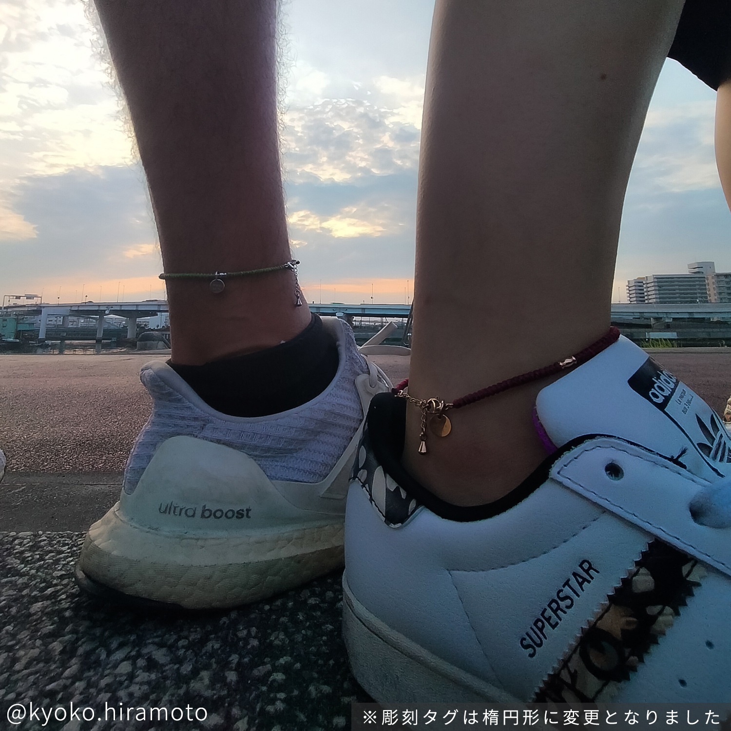 ワックスコードのペアアンクレット つけっぱなしok klb063 アレルギー対応