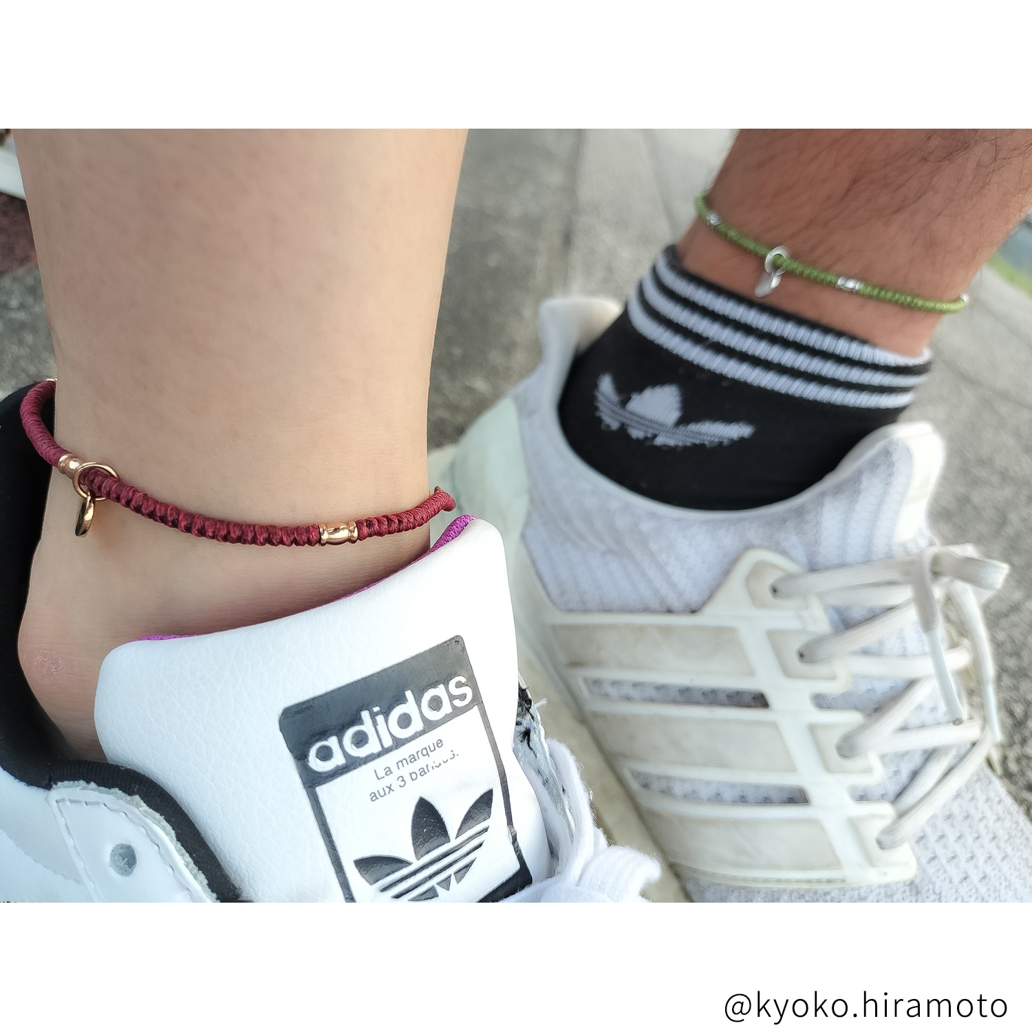 ワックスコードのペアアンクレット つけっぱなしok klb063 アレルギー対応