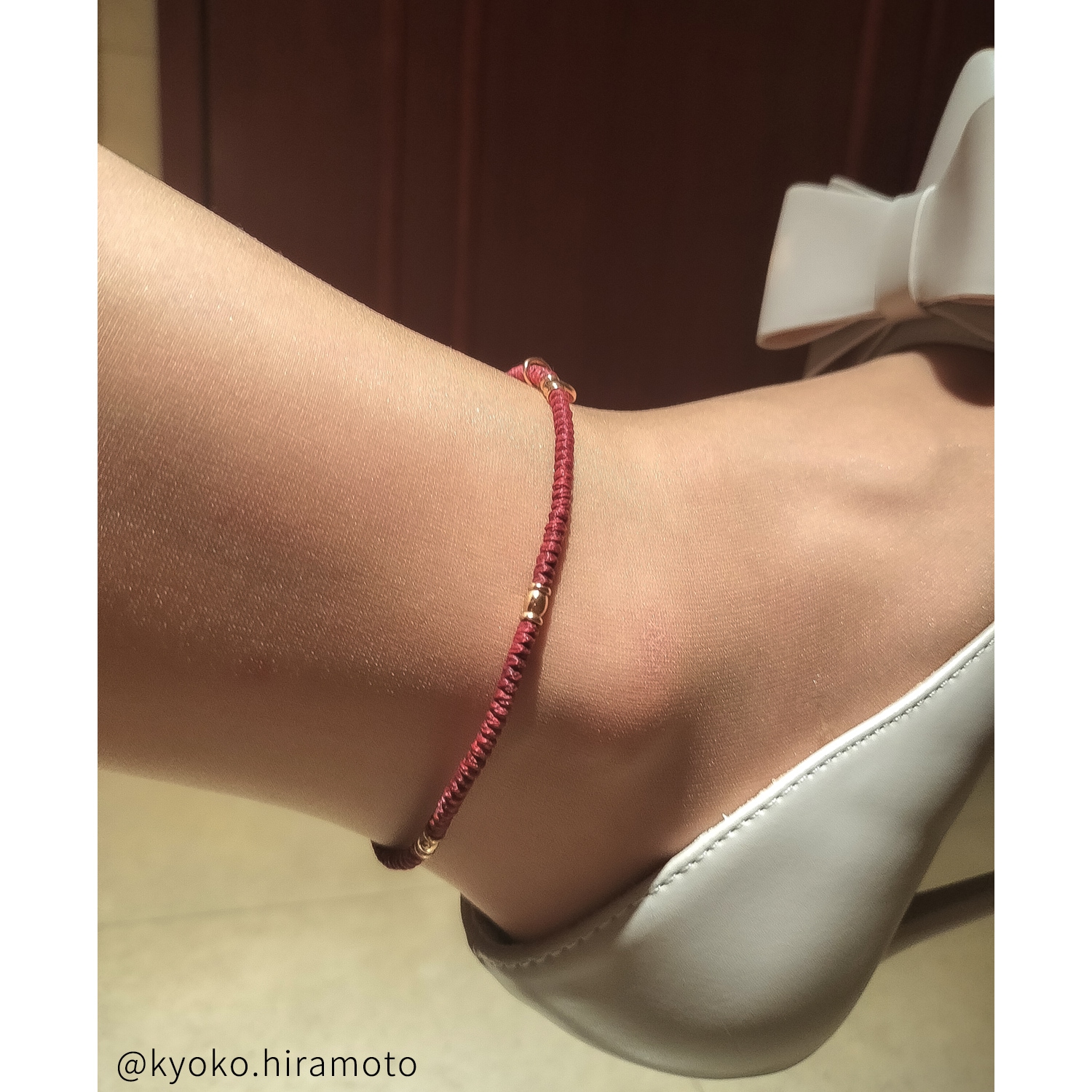 ワックスコードのペアアンクレット つけっぱなしok klb063 アレルギー対応