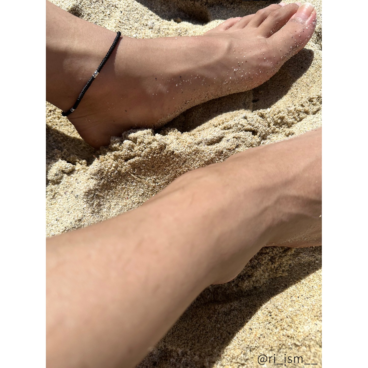 ワックスコードのペアアンクレット つけっぱなしok klb063 アレルギー対応