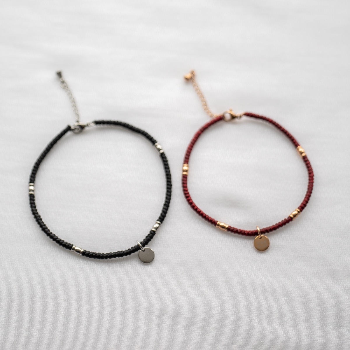 mayumi様♡専用！☆ワックスコード✖︎ビーズ親子アンクレット☆ mayumi様♡専用！☆ワックスコード✖︎ビーズ親子アンクレット☆