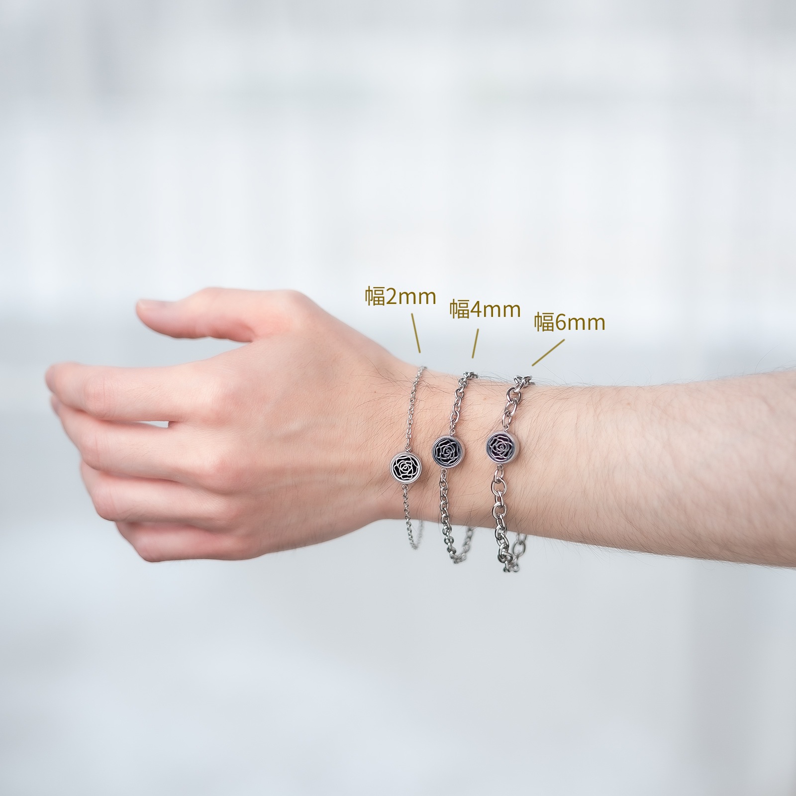 アロマディフューズ ペアブレスレット イニシャル・記念日彫刻 つけっぱなしok klb093