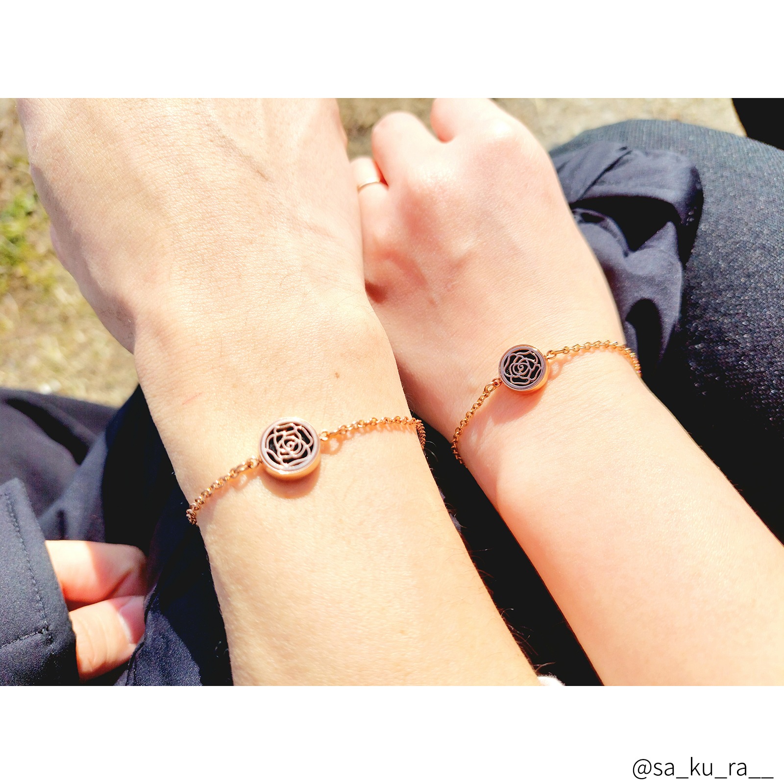 アロマディフューズ ペアブレスレット イニシャル・記念日彫刻 つけっぱなしok klb093