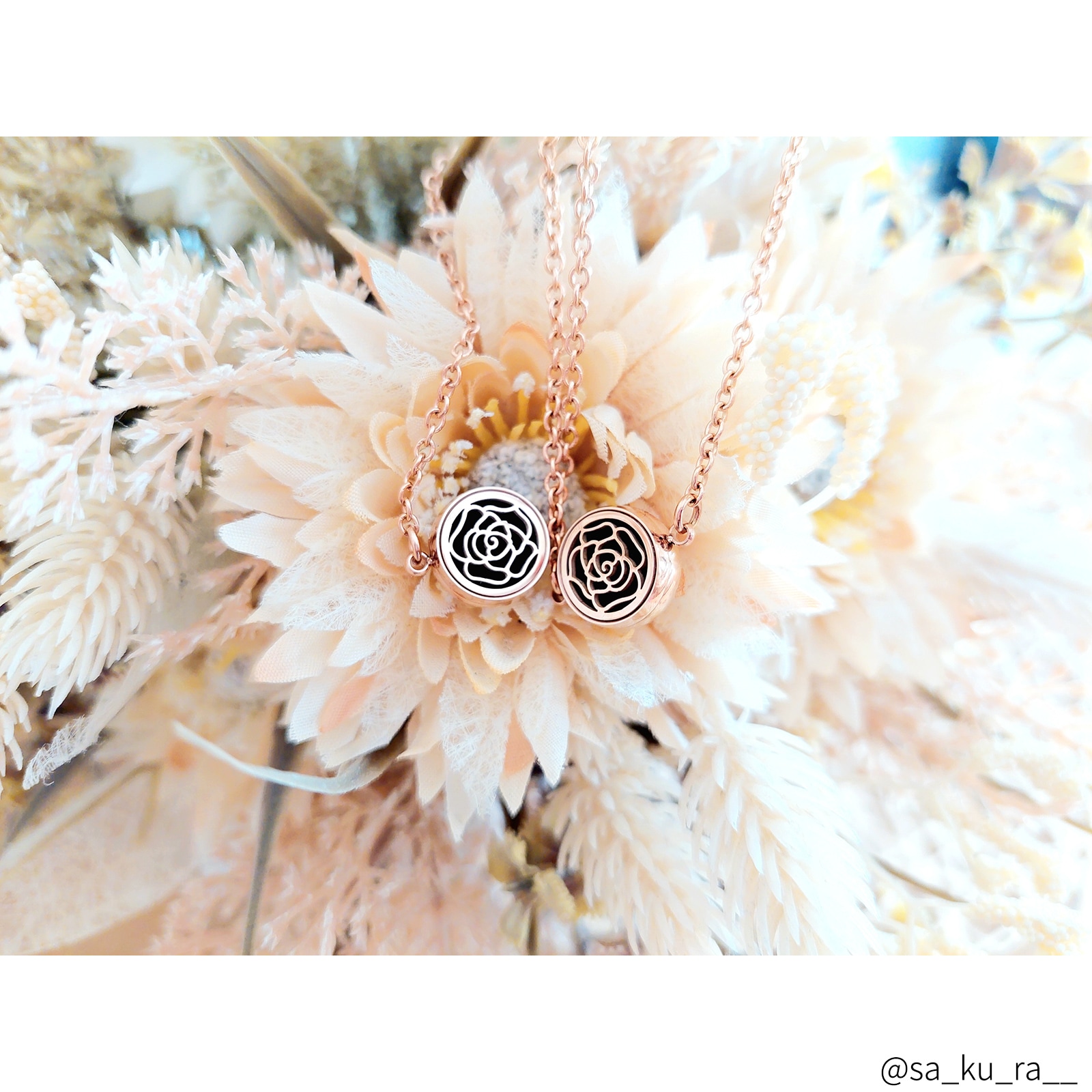 アロマディフューズ ペアブレスレット イニシャル・記念日彫刻 つけっぱなしok klb093