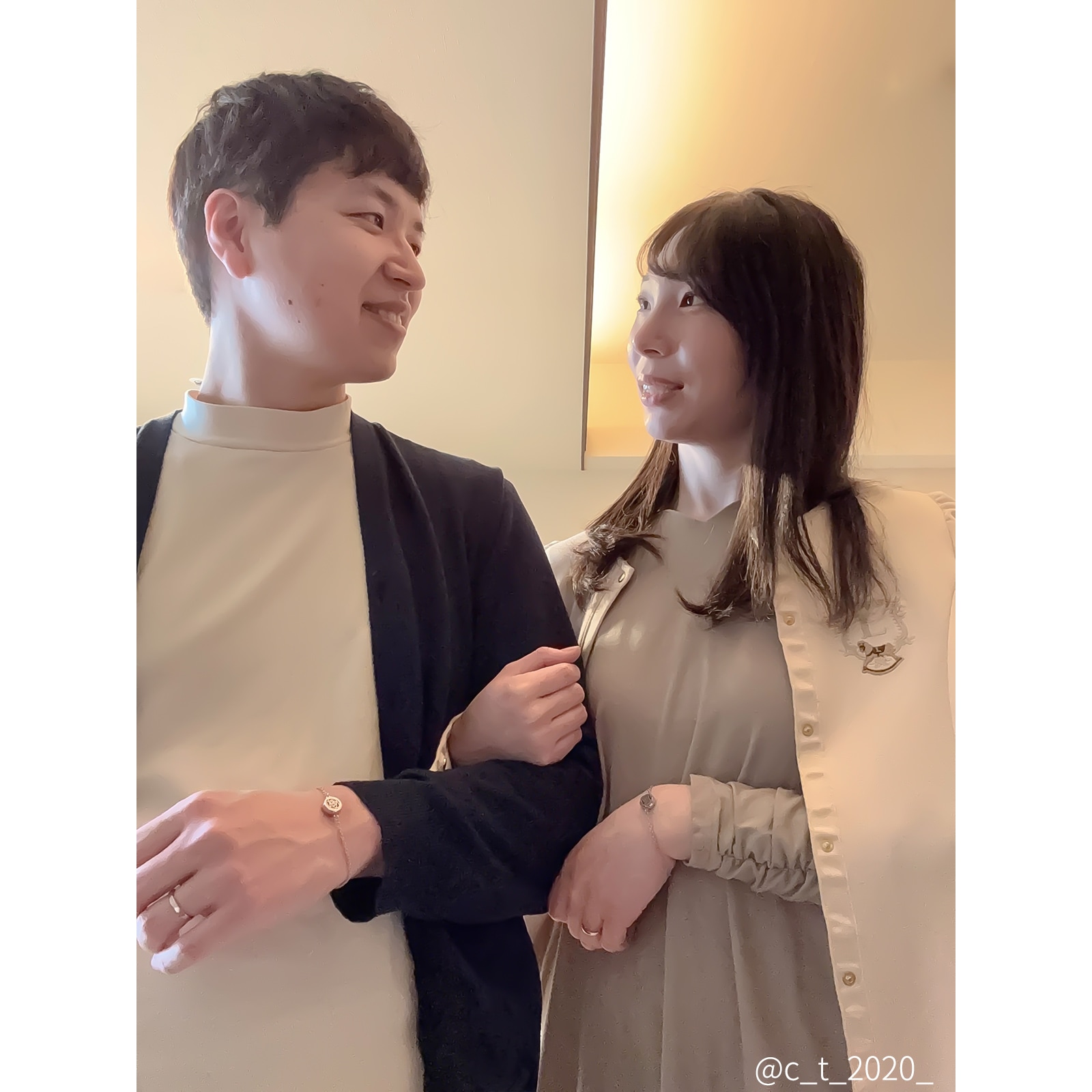 アロマディフューズ ペアブレスレット イニシャル・記念日彫刻 つけっぱなしok klb093