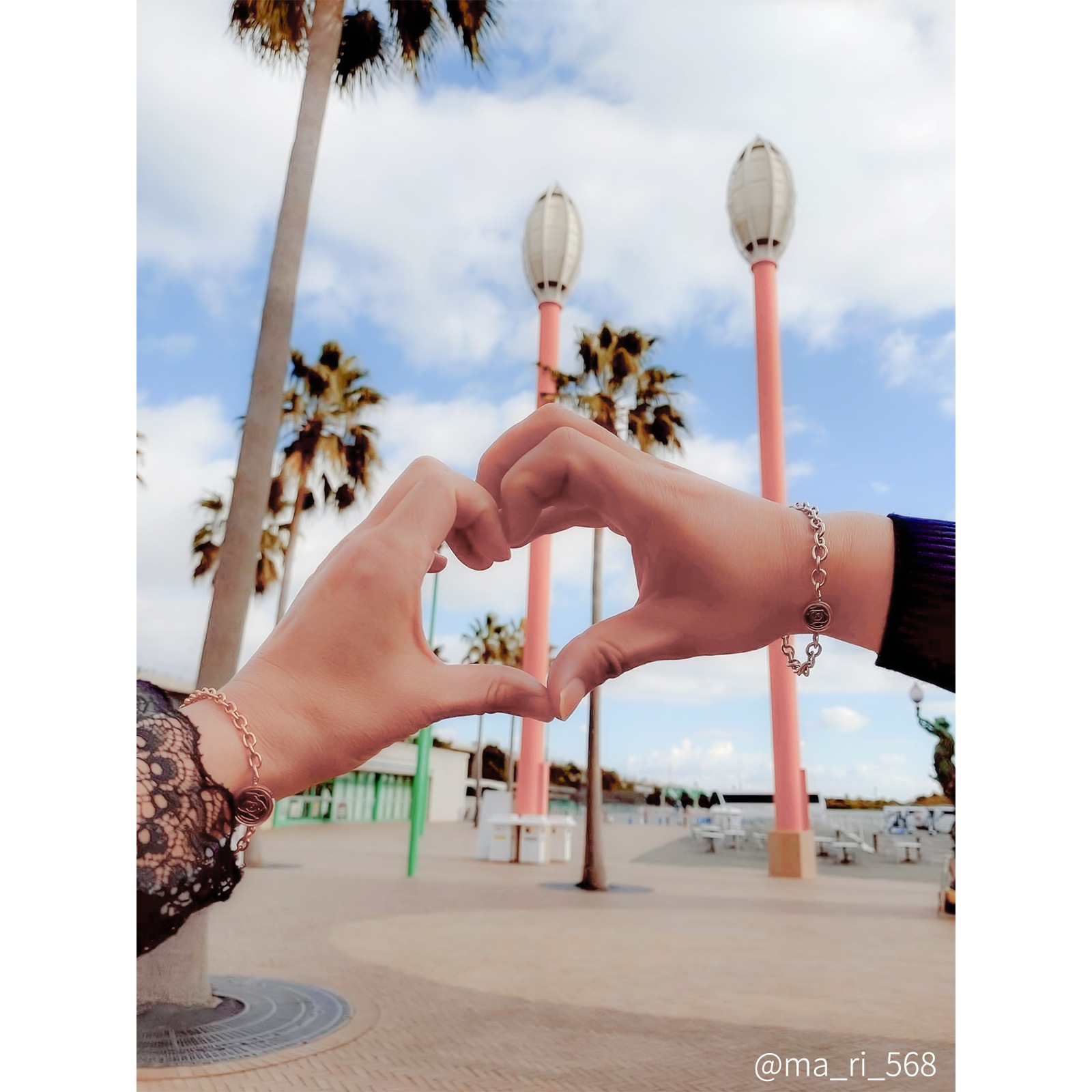 アロマディフューズ ペアブレスレット イニシャル・記念日彫刻 つけっぱなしok klb093