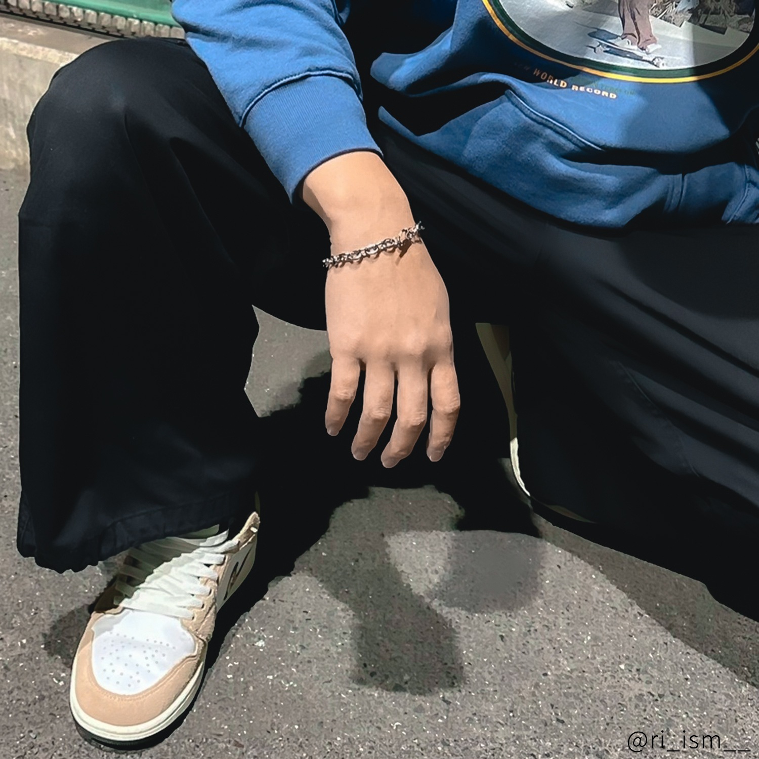 太めチェーンのマンテル・ペアブレスレット サージカルステンレス イニシャル・記念日彫刻　klb069 つけっぱなしok アレルギー対応