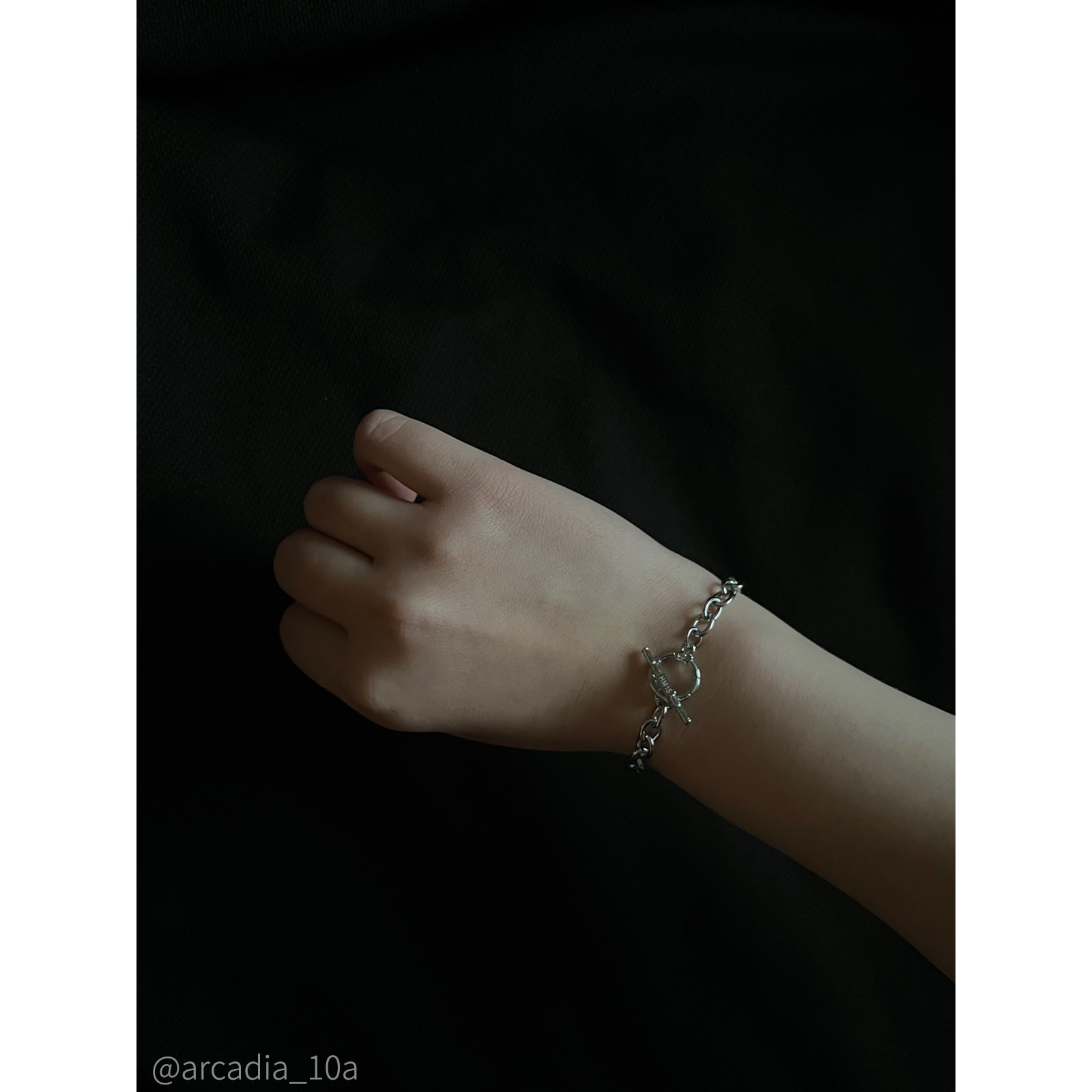 太めチェーンのマンテル・ペアブレスレット サージカルステンレス イニシャル・記念日彫刻　klb069 つけっぱなしok アレルギー対応