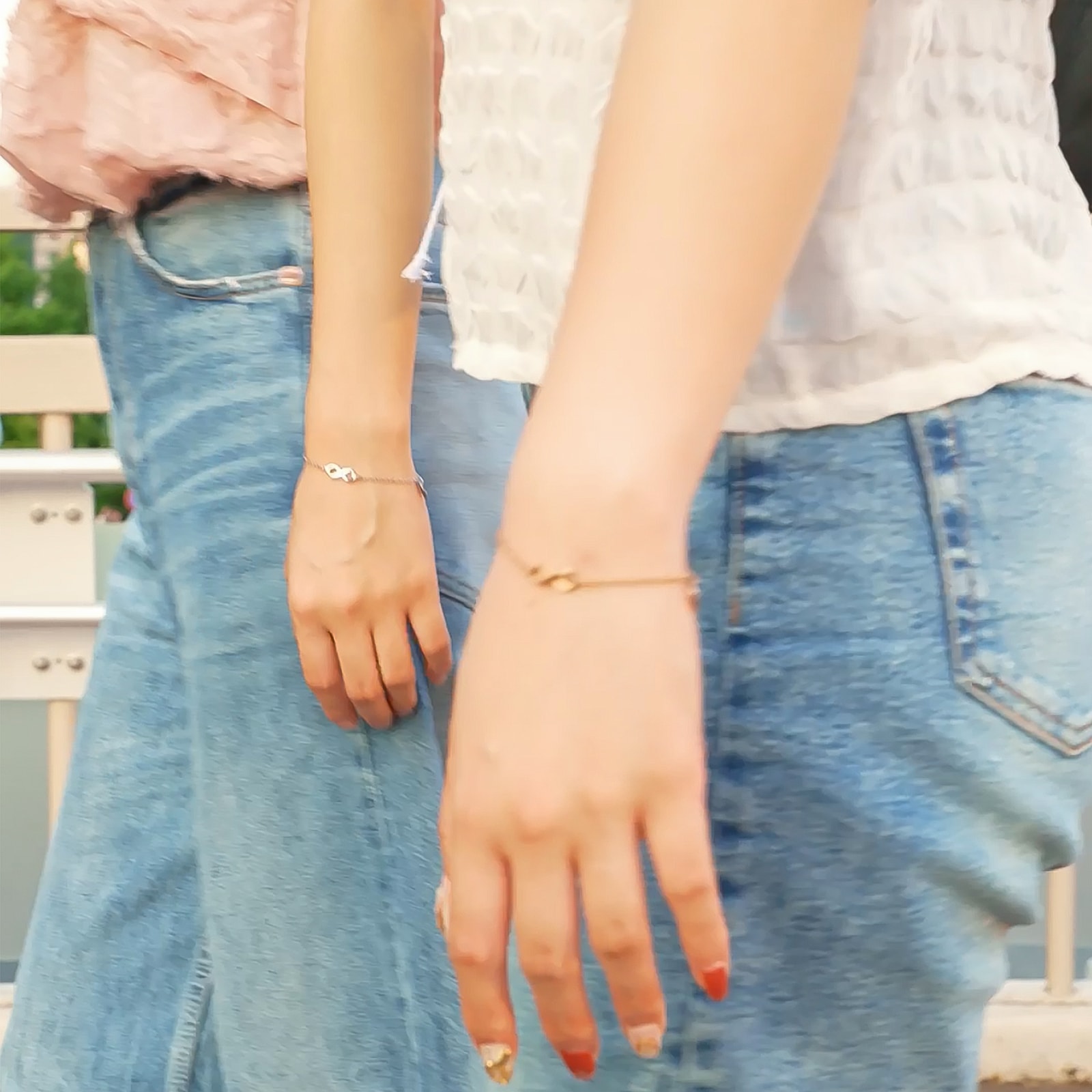 ペア ピュア・インフィニティ 華奢ブレスレット/アンクレット