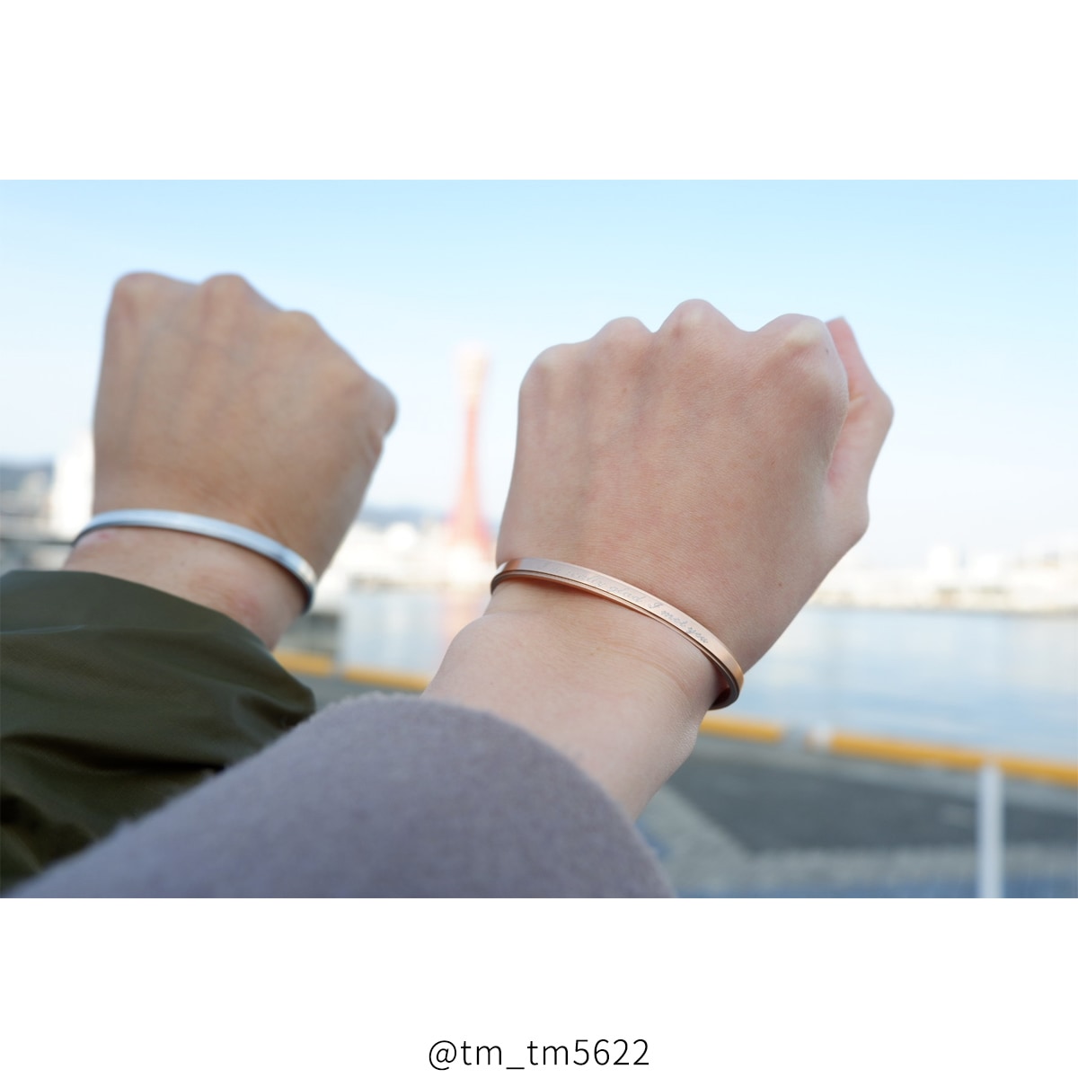 お好きな言葉を彫刻します フリーワード・ステンレスペアバングル フリーワード・ネーム・記念日彫刻 ブレスレット klb045 つけっぱなしok アレルギー対応