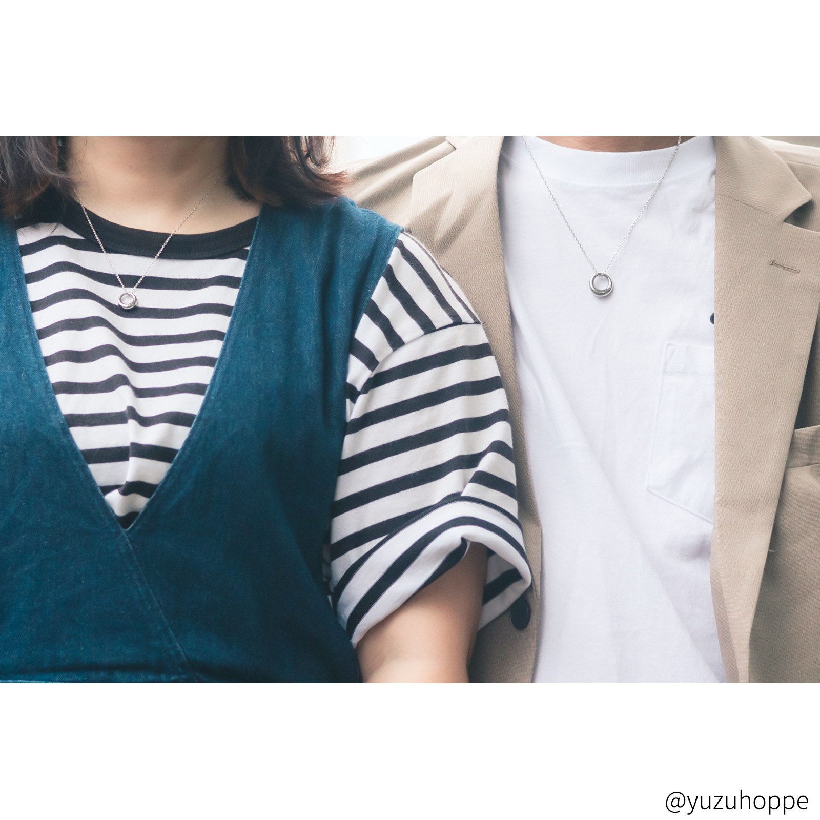 ふっくらフープのペアネックレス サージカルステンレス 316L アレルギーフリー opp00099 つけっぱなしok アレルギー対応