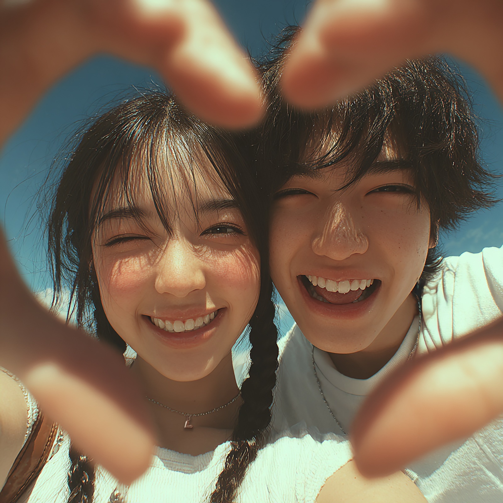 ミニサイズ 甘くないエッジィハートのペアネックレス サージカルステンレス opp00100 つけっぱなしok アレルギー対応