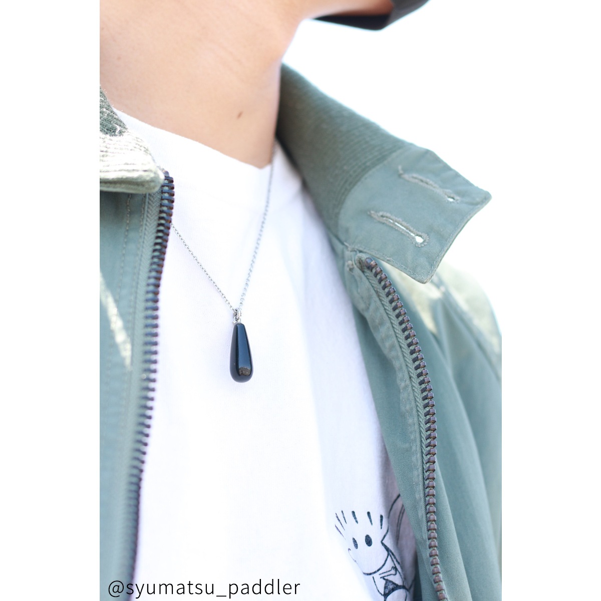 ティアドロップ・ストーンのペアネックレス パワーストーン 天然石 opp00066｜つけっぱなしOK｜刻印無料｜アレルギー対応