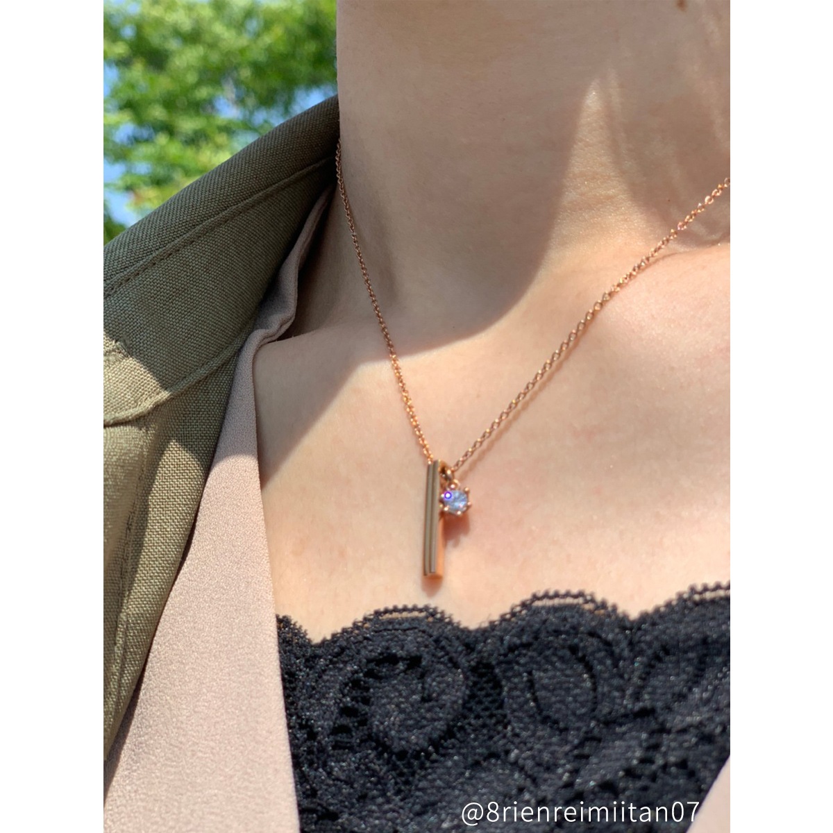 ハート・スティック ペアネックレス つけっぱなしok ステンレス opp00068  つけっぱなしok アレルギー対応