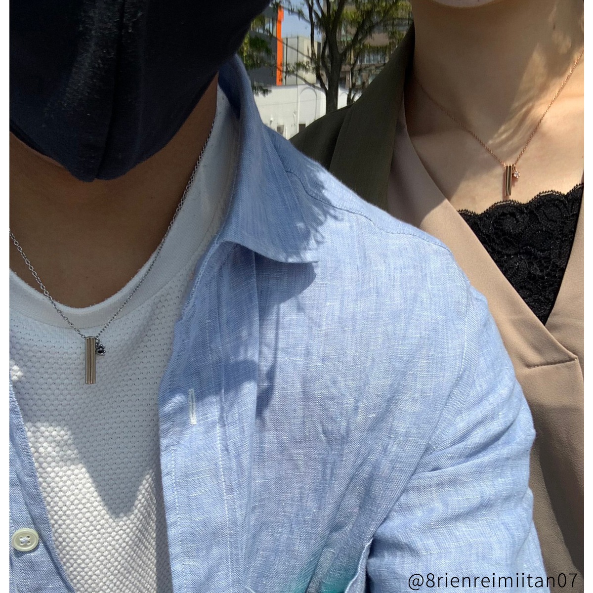 ハート・スティック ペアネックレス つけっぱなしok ステンレス opp00068  つけっぱなしok アレルギー対応