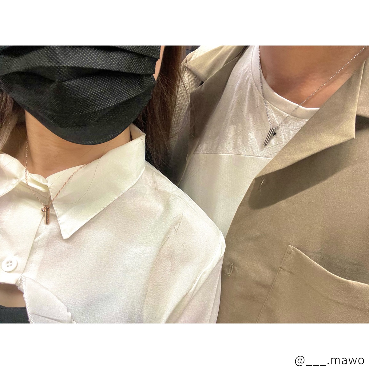 ハート・スティック ペアネックレス つけっぱなしok ステンレス opp00068  つけっぱなしok アレルギー対応