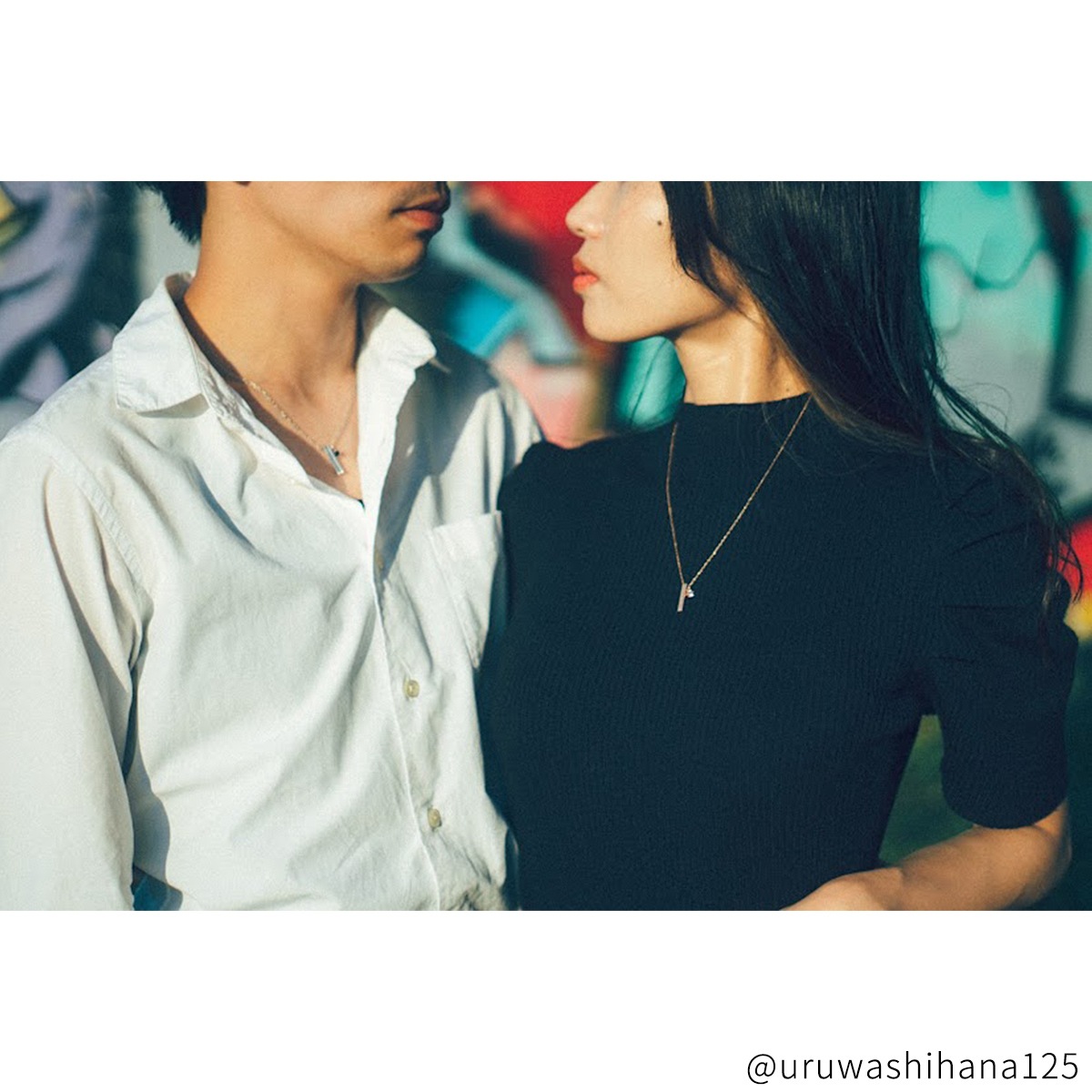 ハート・スティック ペアネックレス つけっぱなしok ステンレス opp00068  つけっぱなしok アレルギー対応