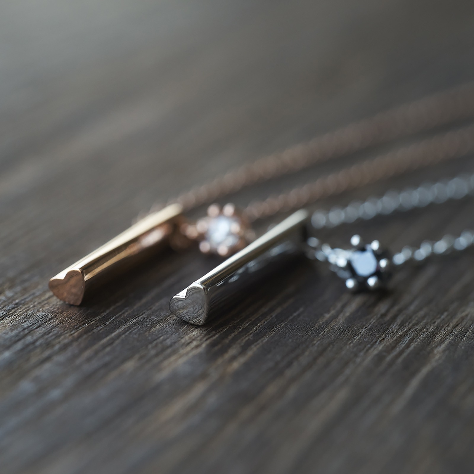 ハート・スティック ペアネックレス つけっぱなしok ステンレス opp00068  つけっぱなしok アレルギー対応